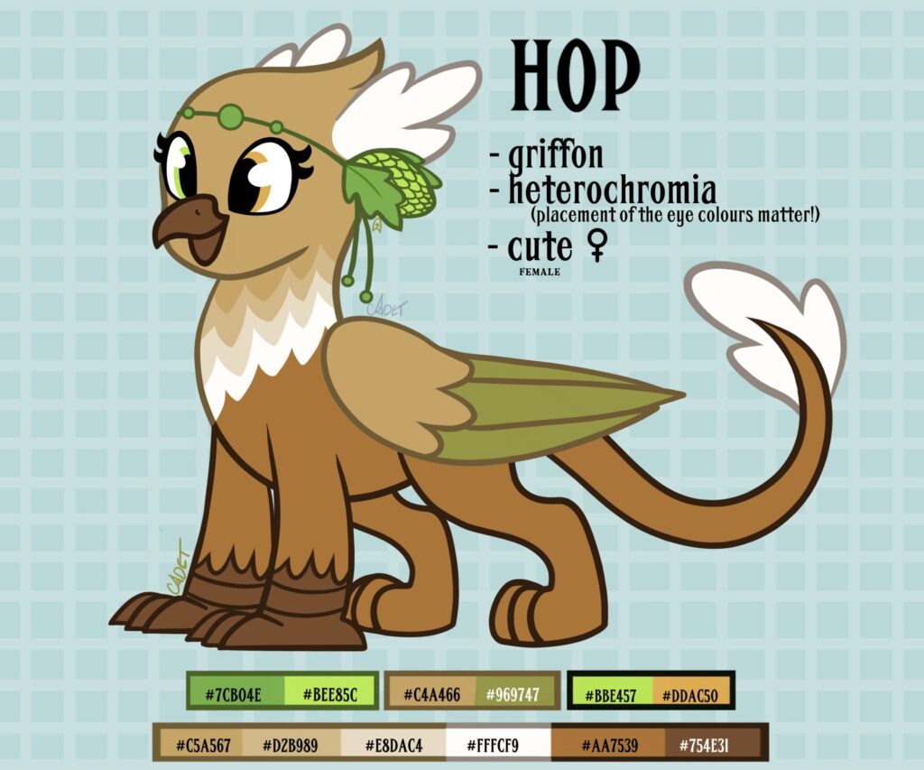 Hop - female griffon - heterochromia (placement of the eye colours matter!) - cute
